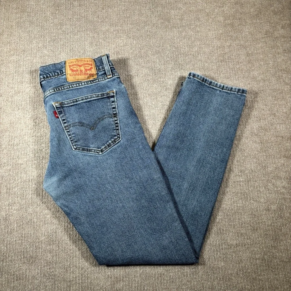 Levis 511 Jeans Mens 32x30 (Tag 34x32) Slim Fit Straight‎ Leg Medium Blue Denim